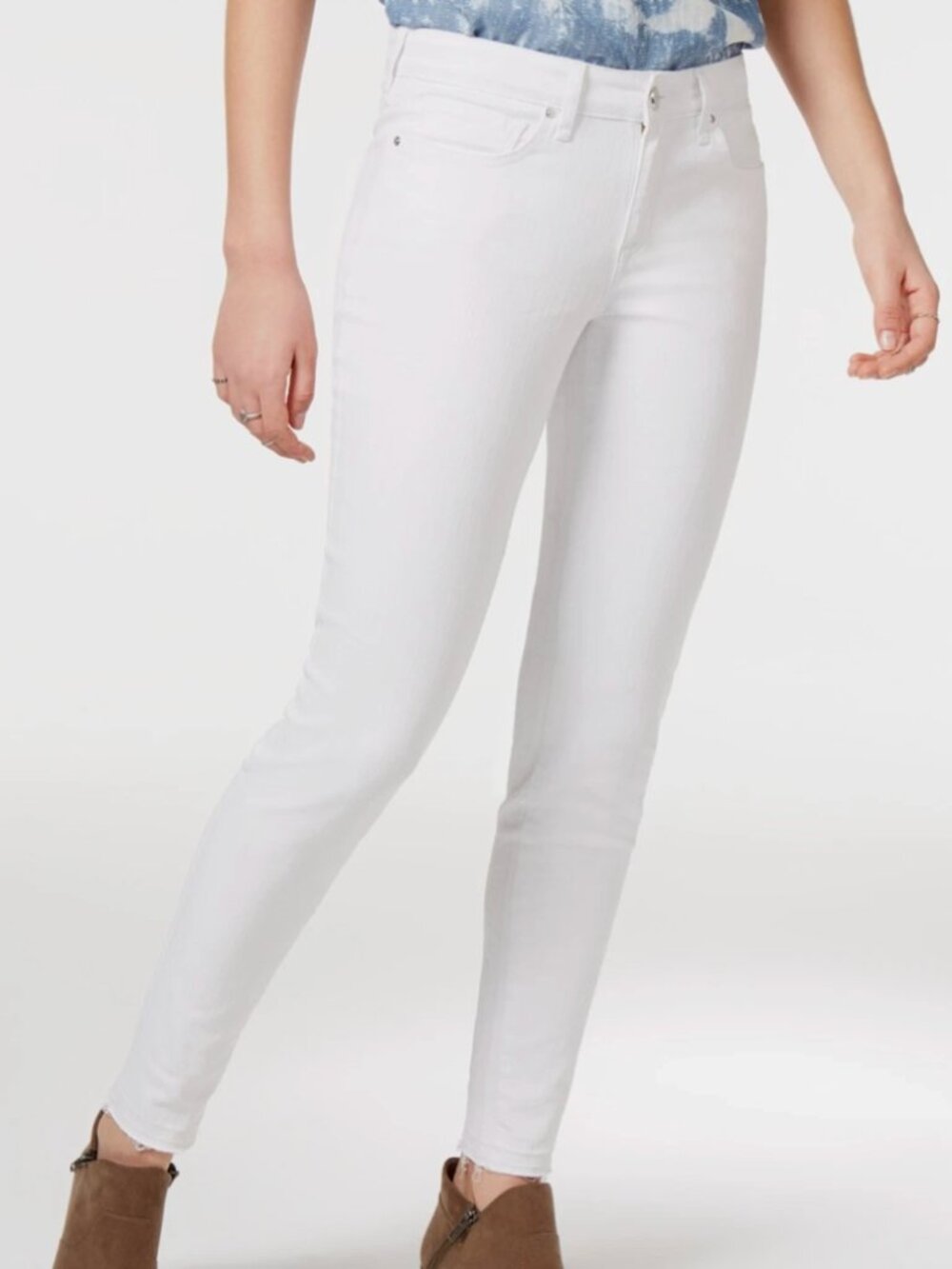 William Rast Juniors Size 24 WHITE Perfect Ankle Skinny Cropped Pants #JWRB343